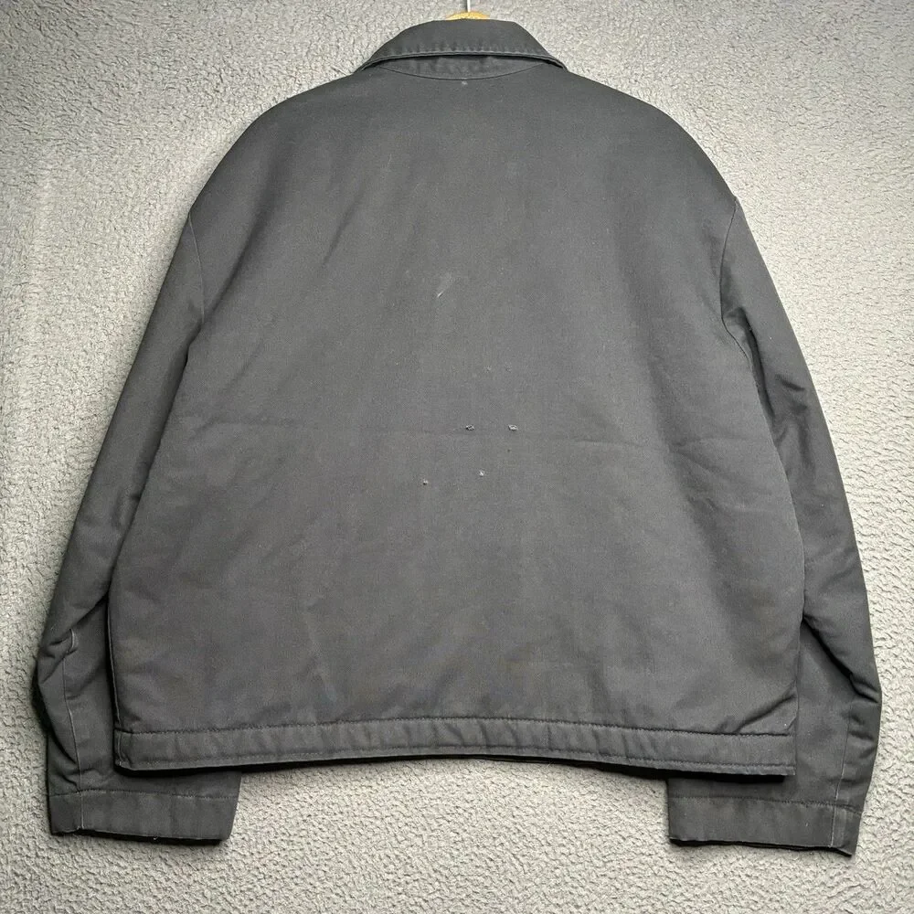 Vintage 90’s Dickies Jacket Mens XL Eisenhower Black Full Zip Lined Boxy Fit